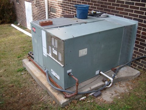 AC installation outside before